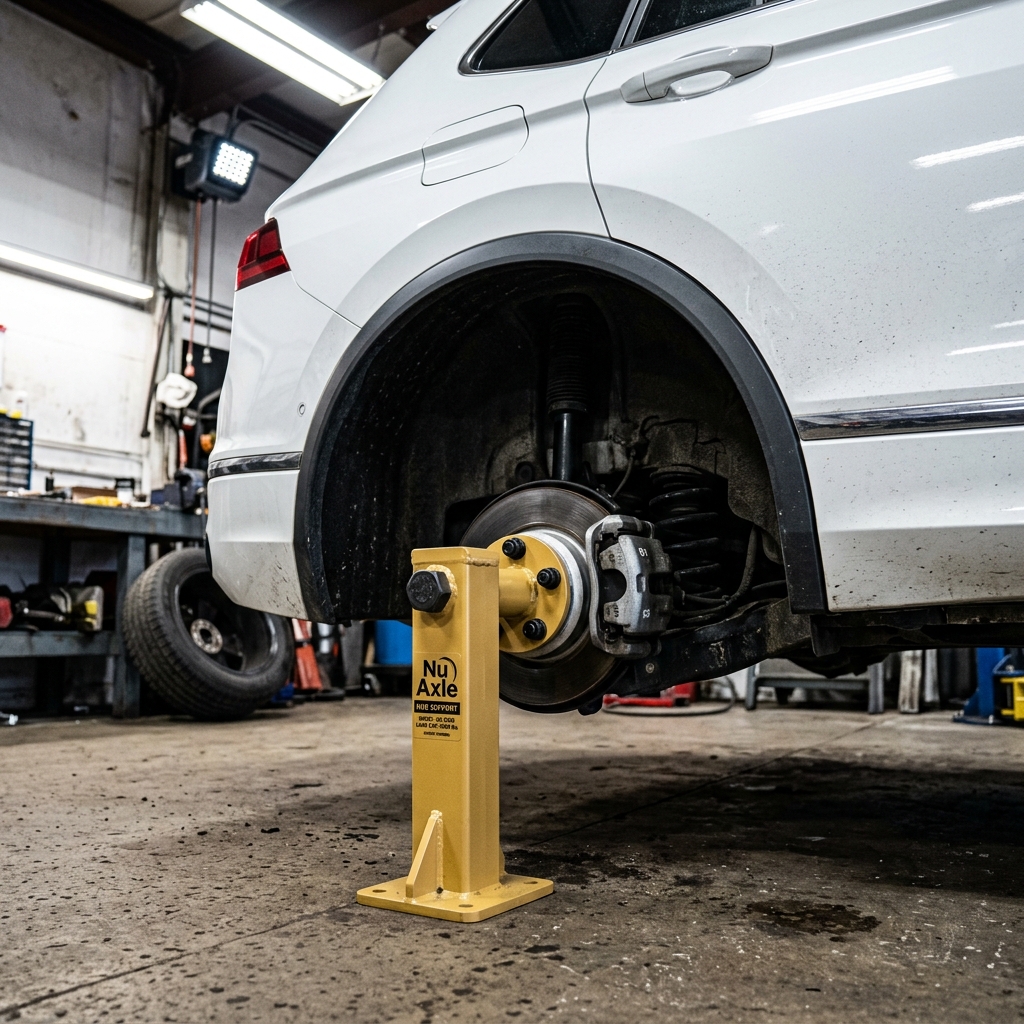 NuAxle supporting White SUV