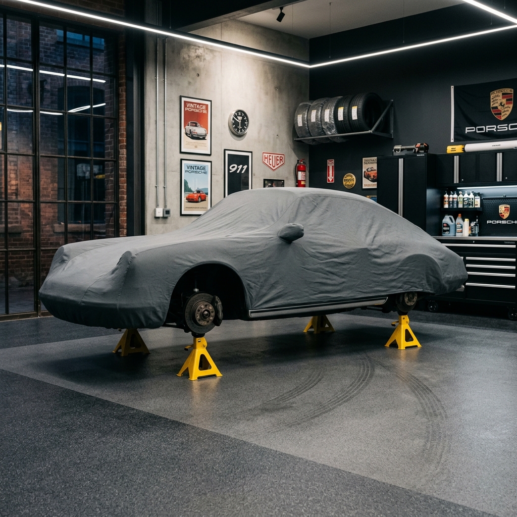 Porsche on stands